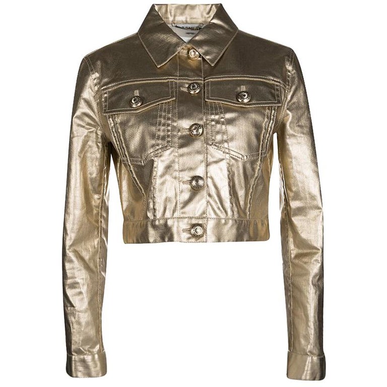 Moschino Gold Long Sleeve Jacket S For Sale at 1stDibs