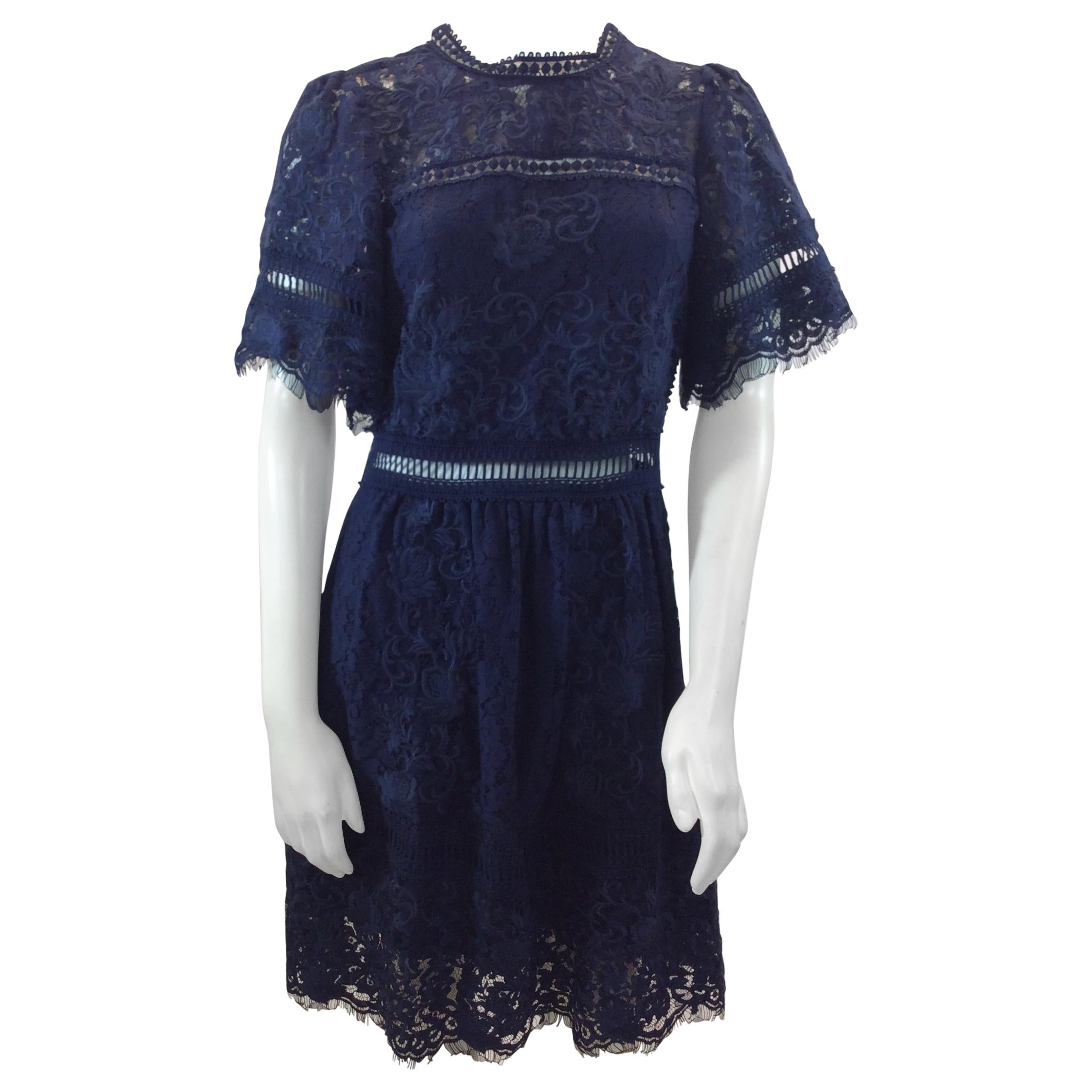 Sea Navy Blue Lace Cut Out Dress NWT For Sale