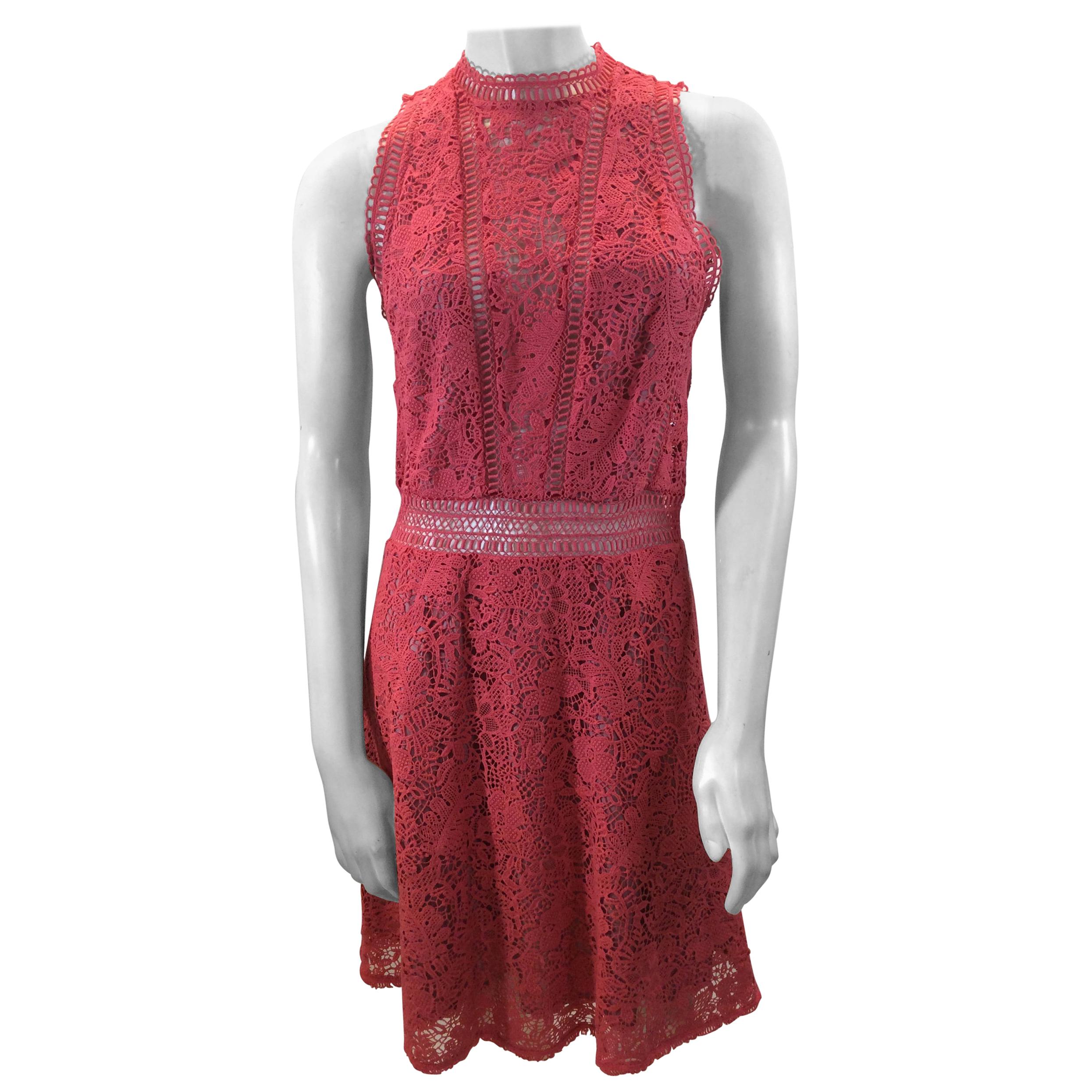 Rebecca Taylor Coral Lace Dress For Sale