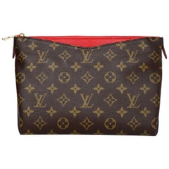 Louis Vuitton '17 Monogram Red Cerise Leather Pallas Beauty Case Clutch Bag