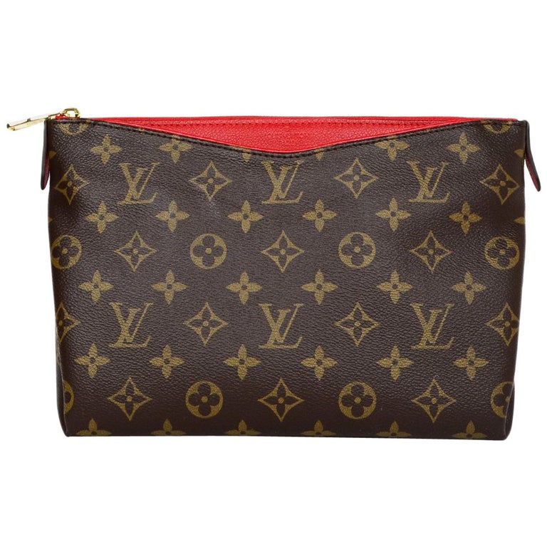 Louis Vuitton &#39;17 Monogram Red Cerise Leather Pallas Beauty Case Clutch Bag For Sale at 1stdibs