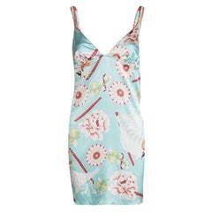 Dior Multicolor Floral Printed Silk Babydoll Dress L