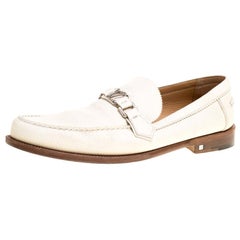 Louis Vuitton Off White Leather Major Loafers Size 45