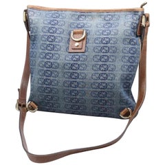 Vintage Gucci Abbey Crossbody 229044 Blue Denim Messenger Bag