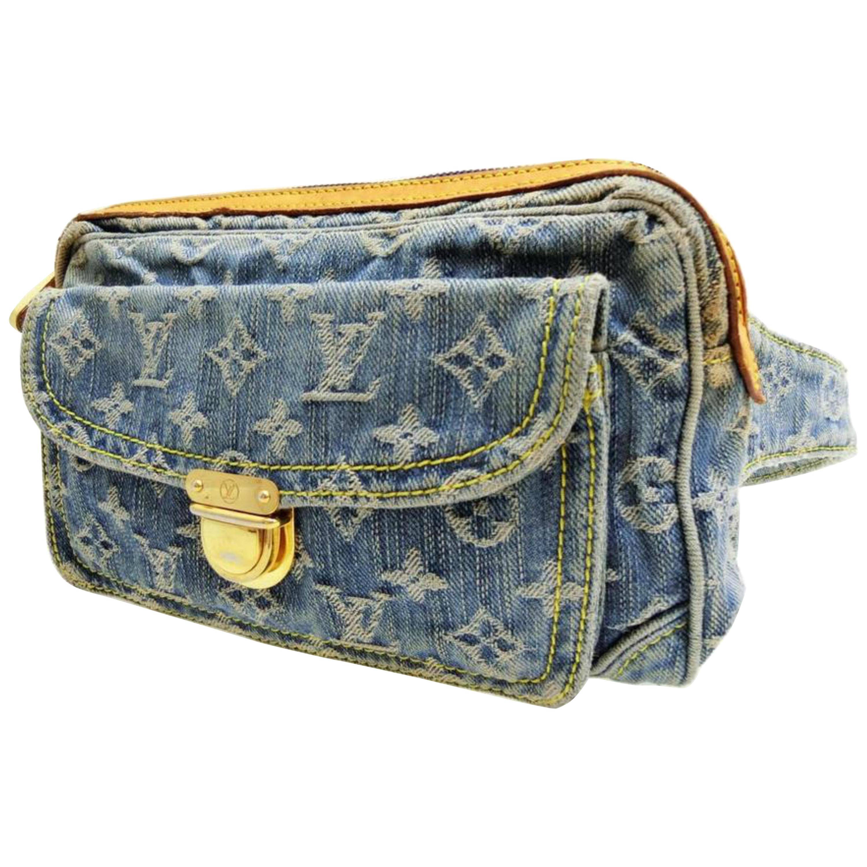 Louis Vuitton Bumbag (Ultra Rare) Monogram 227925 Blue Denim Cross Body Bag For Sale