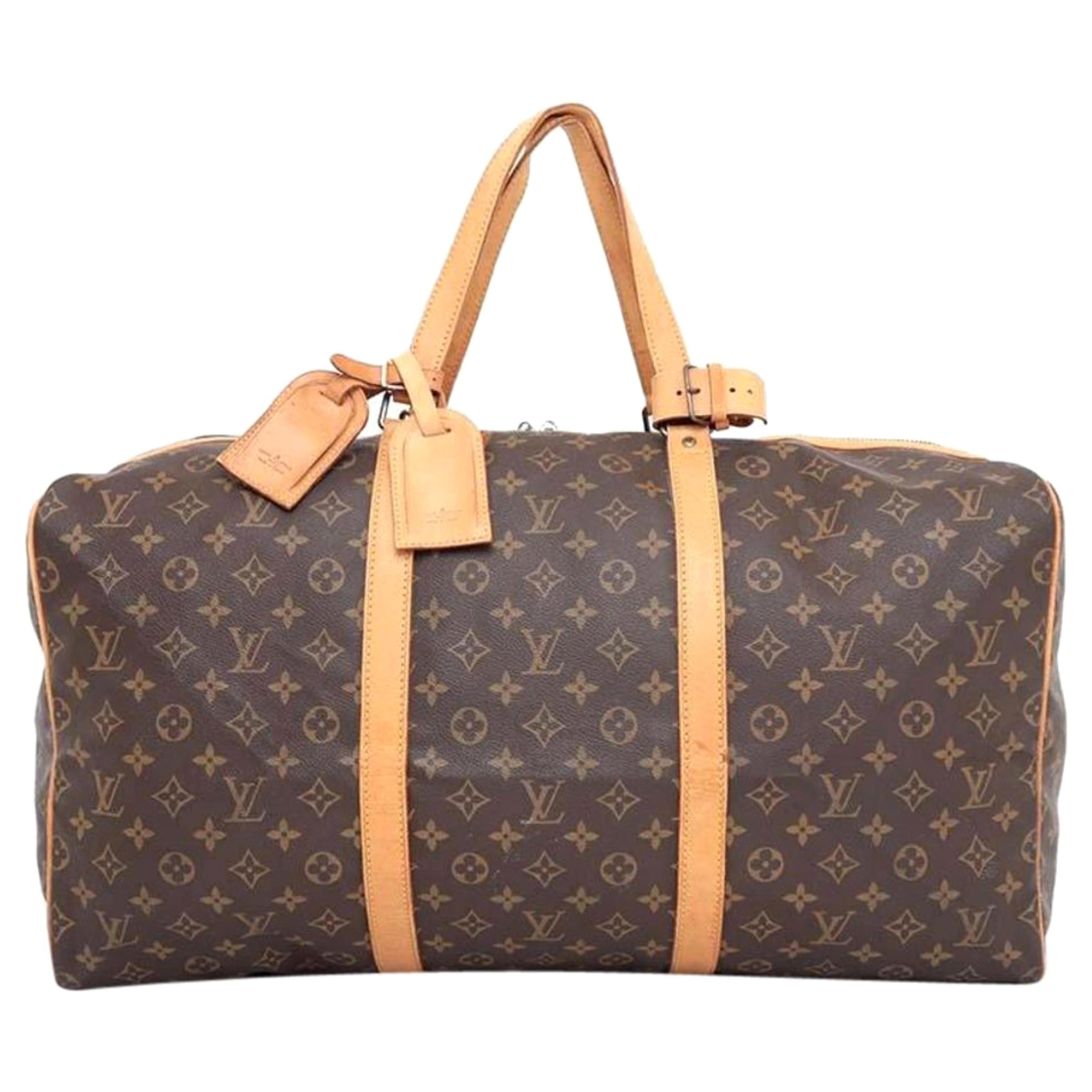 Louis Vuitton Sac Souple Monogram 55 230343 Coated Canvas Weekend/Travel Bag For Sale