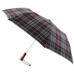 Vintage Burberry Blue Nova Check Compact Umbrella 227965