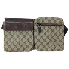 Gucci Monogram Gg Supreme Belt Waist Pouch 228674 Coated Canvas Cross Body Bag