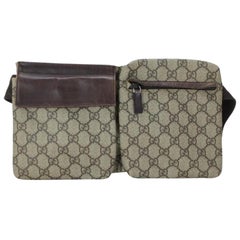 Vintage Gucci Monogram Gg Supreme Belt Waist Pouch 228674 Coated Canvas Cross Body Bag