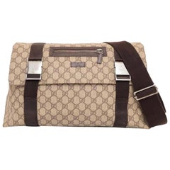 Gucci Monogram Gg Supreme Messenger 227763 Brown Coated Canvas Cross Body Bag