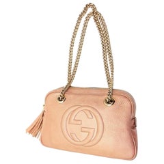 Gucci Soho (Ultra Rare) Chain Camera 227986 Pink Leather Shoulder Bag