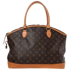 Louis Vuitton Lockit Monogram Horizontal 228805 Brown Coated Canvas Handbag