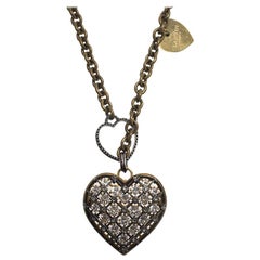 Lanvin Crystal Mira Heart Pendant Long Necklace