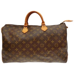 Louis Vuitton Speedy Monogram 40 227831 Brown Coated Canvas Satchel