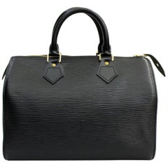 1998 Louis Vuitton Black Epi Leather Speedy 25 Bag