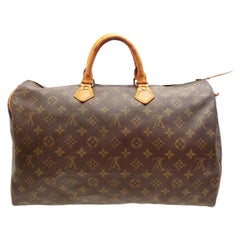 Vintage Louis Vuitton Speedy Monogram 40 227854 Brown Coated Canvas Satchel