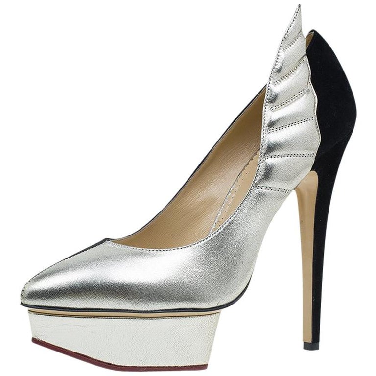 Charlotte Olympia Two Tone Leather Mercury Platform Pumps Size 39 For ...