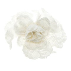 Chanel Cream Camellia Flower Brooch