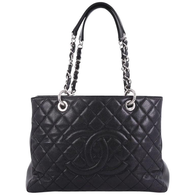 Chanel Grand Shopping Tote Quilted Caviar at 1stDibs