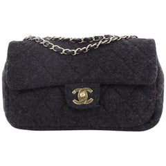Chanel Vintage CC Flap Bag Quilted Wool Medium
