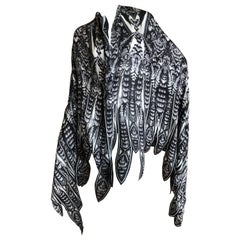 Roberto Cavalli Pure Cashmere Butterfly Wing Pattern Shawl New with Tags