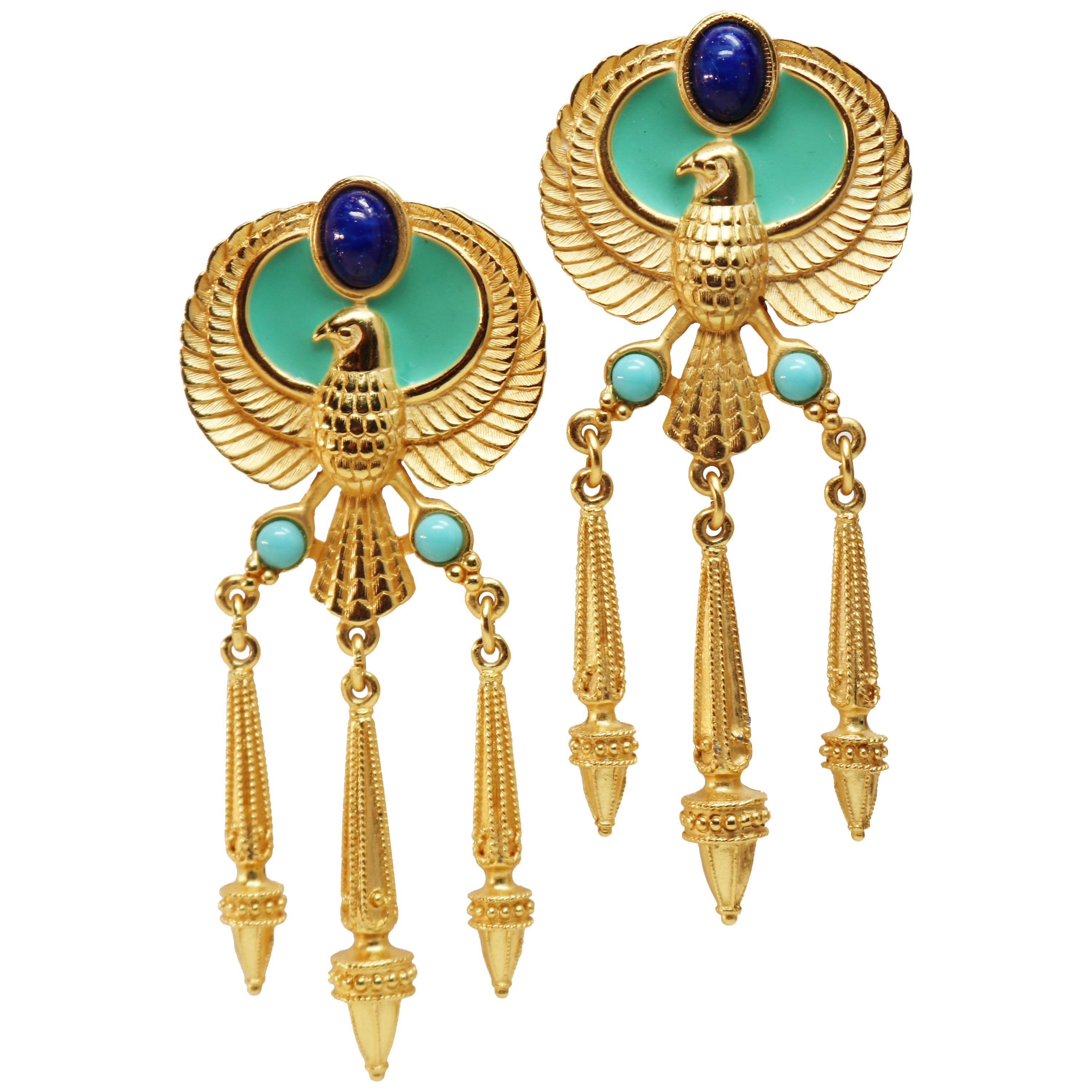 Elizabeth Taylor "Egyptian Revival" Earrings For Sale