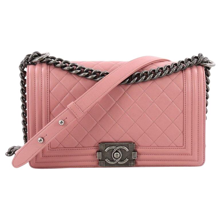Chanel Boy Flap Bag Quilted Lambskin Old Medium at 1stdibs