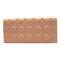 Dior Lady Dior Cannage Leather Nude Clutch