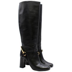 Gucci stirrup-heel leather boots US 8