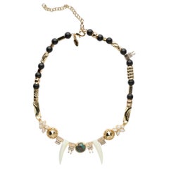 Black Agate Beads Nacre Tribal Necklace from Iosselliani