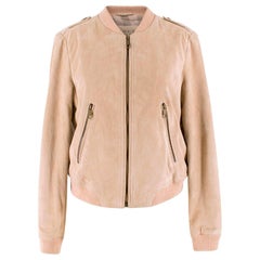 Burberry Brit Sand Suede Bomber Jacket US 4