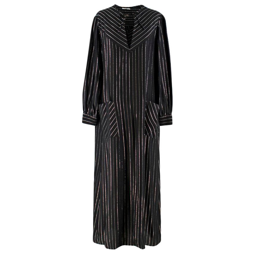 Alessandra Rich metallic-striped silk-blend maxi dress US 8