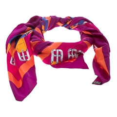 Hermes Multicolor Mors A Jouets Printed Silk Square Scarf