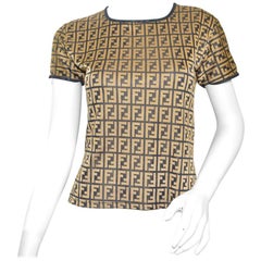 Vintage Fendi Zucca Logo Knit Top