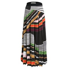 Mary Katrantzou Multicolor Graphic Viola Striped Plisse Pelar Skirt M