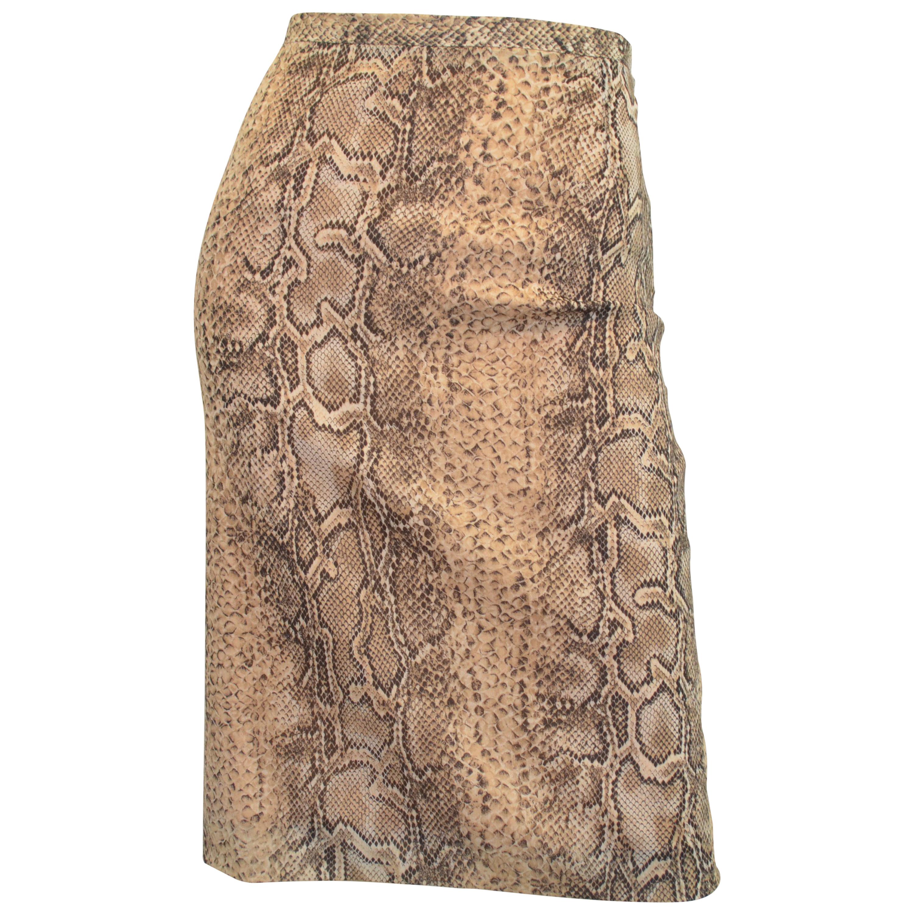 Dolce & Gabbana Snakeskin Print Pencil Skirt