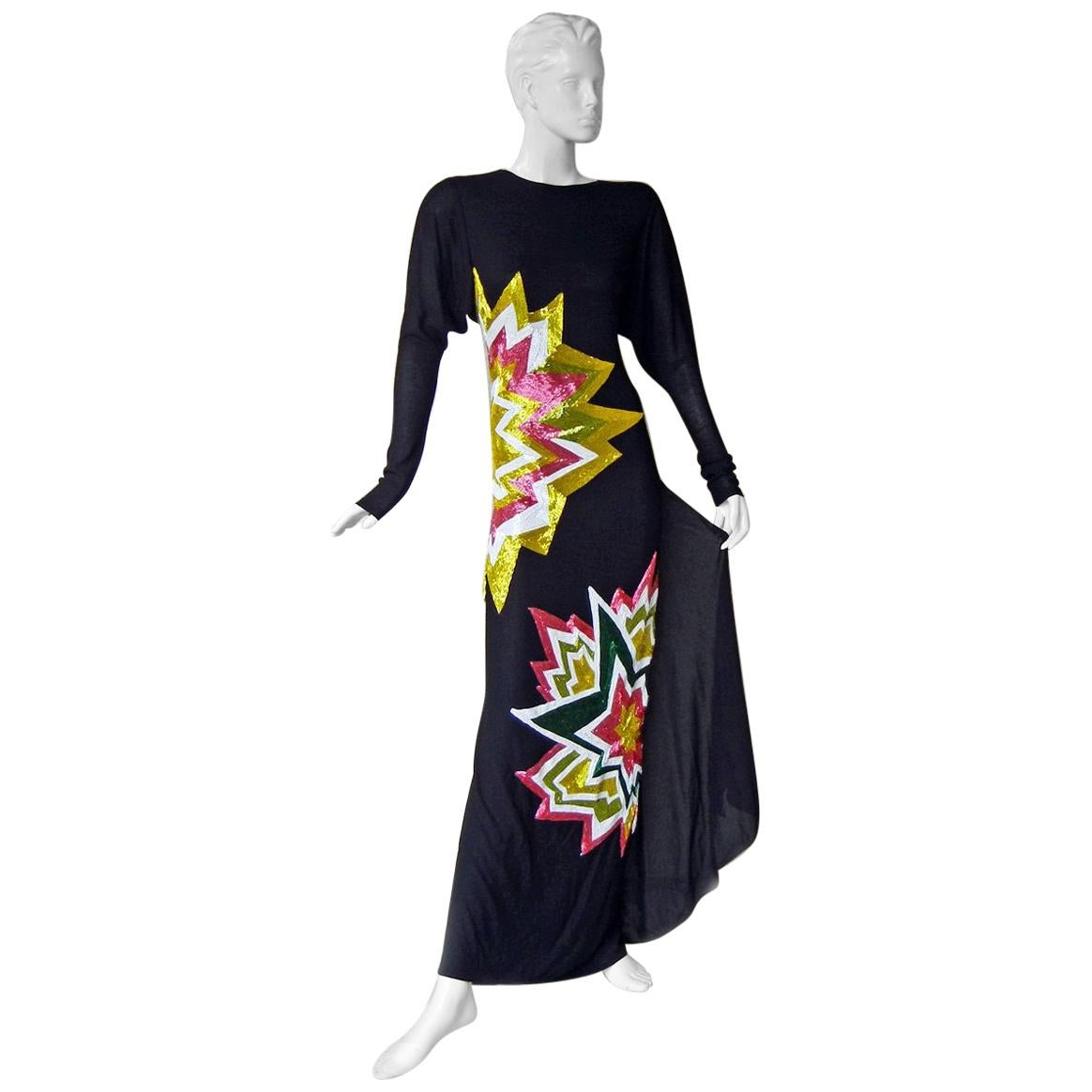 Tom Ford Lichtenstein-esque Ka-Pow Explosive Appliques Dress Gown  New!