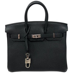 Hermes Togo Black Birkin 25 New 