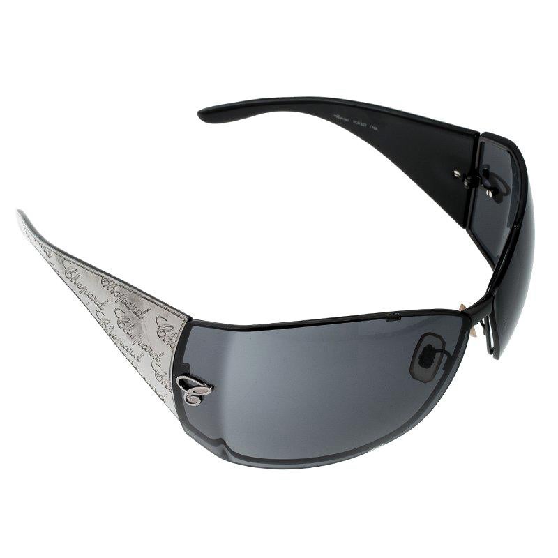 Chopard Black Monogram SCH637 Shield Sunglasses