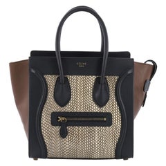 Celine Tricolor Luggage Handbag Python and Leather Micro