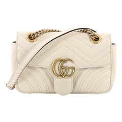 Used Gucci GG Marmont Flap Bag Matelasse Leather Mini