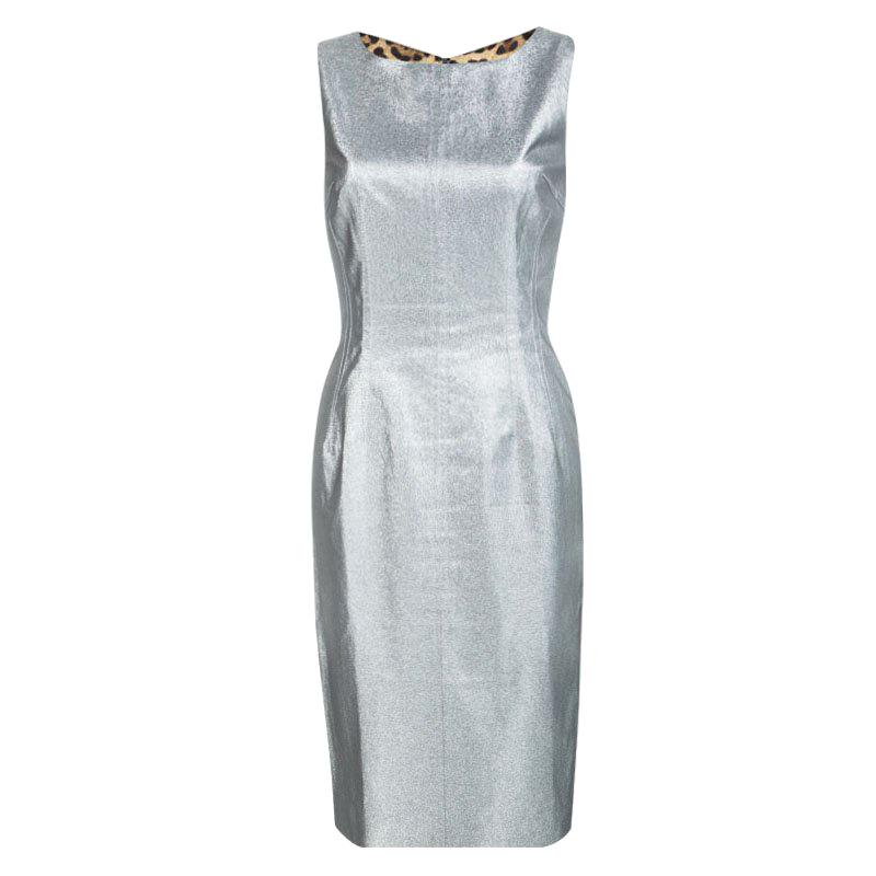 Dolce & Gabbana Silver Sleeveless Sheath Dress S