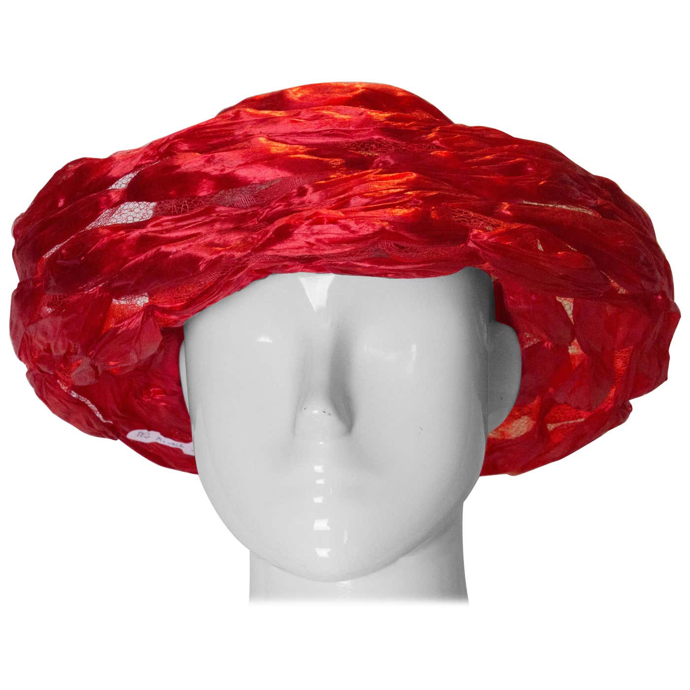 Vintage Red Ribbon and Net Hat by Fenwicks For Sale at 1stDibs ...