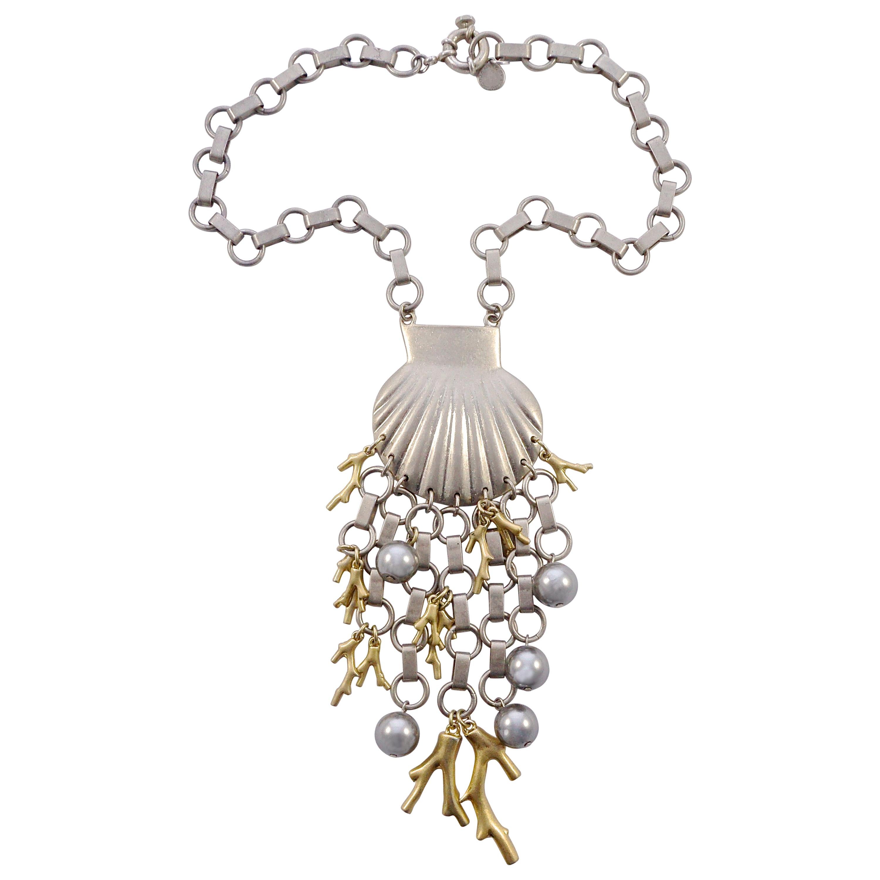 Marc by Marc Jacobs Silver and Gold Plated Seashell Underwater Design Neckace For Sale