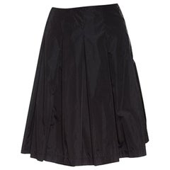 Prada Black Pleated A Line Skirt M
