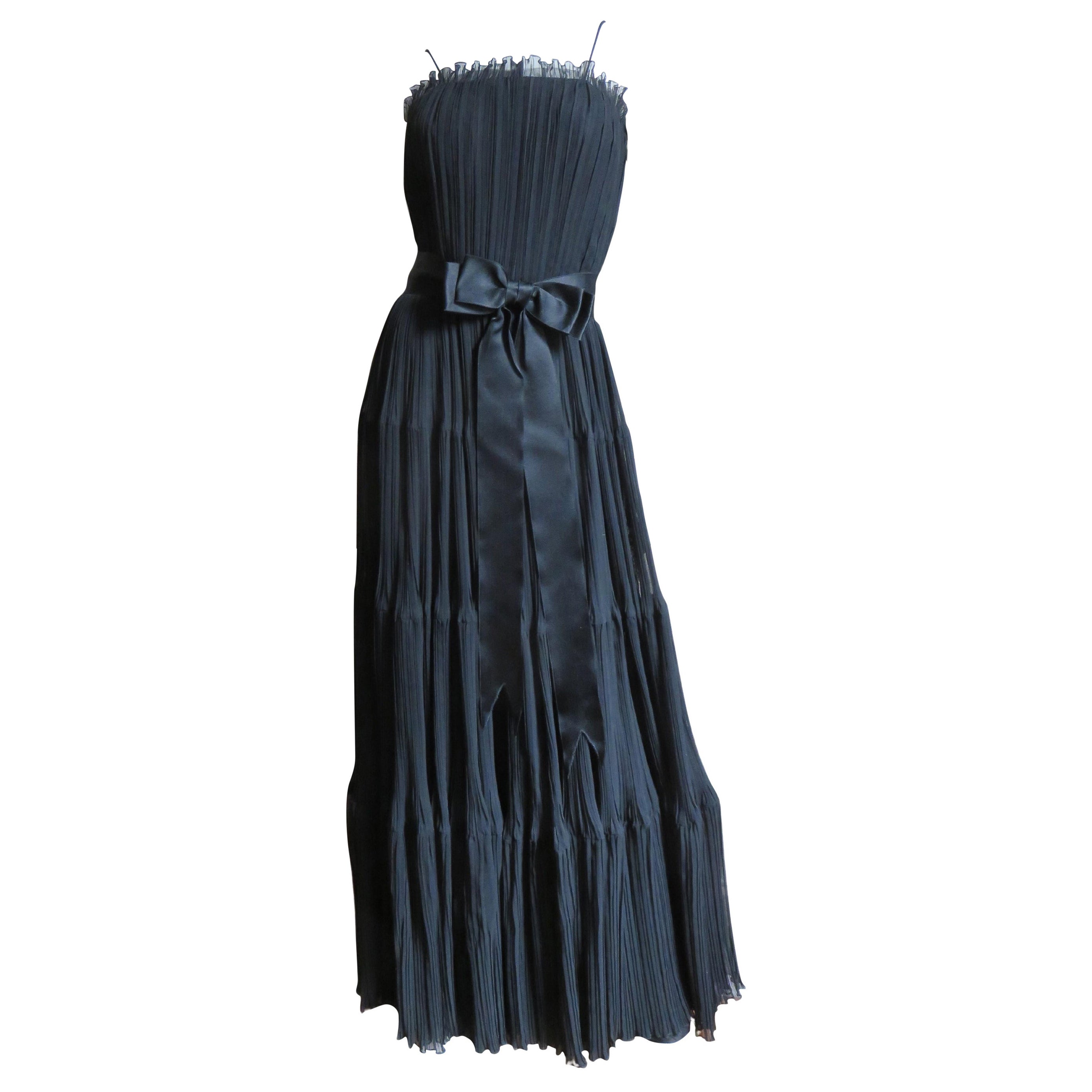  Jean Louis 1960s Silk Tiered Dress For Sale