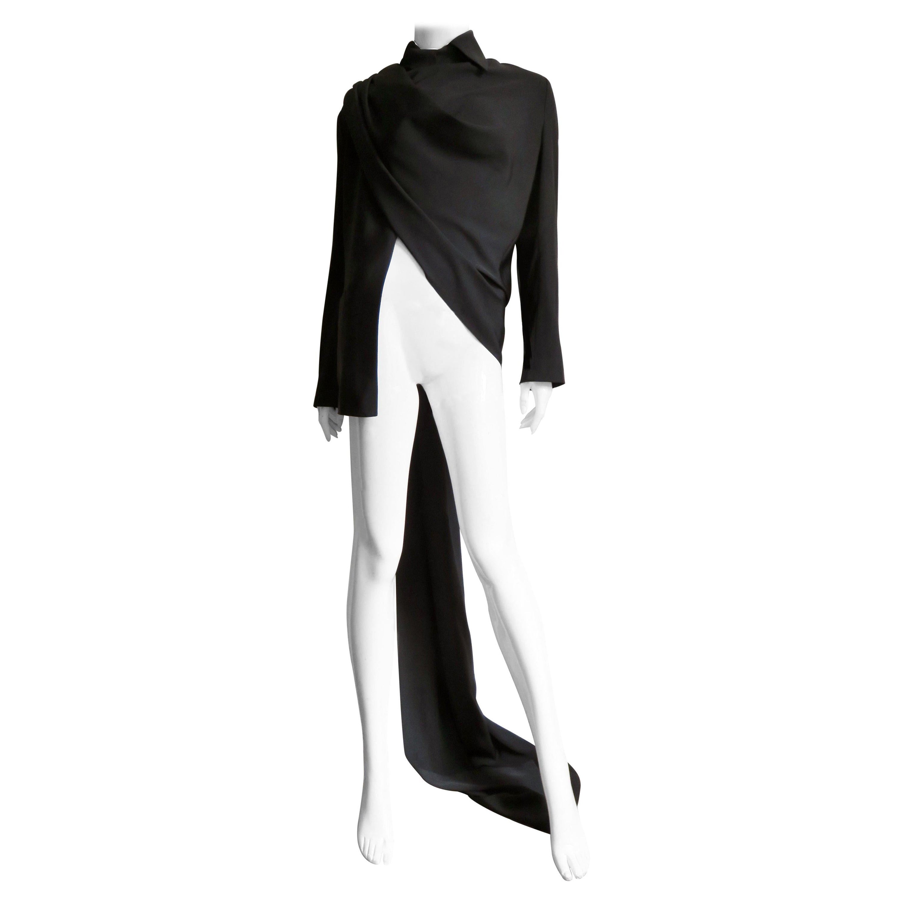 Yohji Yamamoto Wrap and Drape Silk Jacket Top For Sale