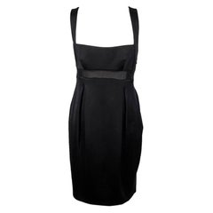Versace Sleeveless Little Black Dress with Sheer Insert Size 40