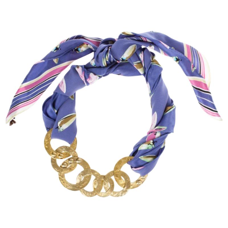 Louis Vuitton Martelé Gold-Tone Silk Necklace