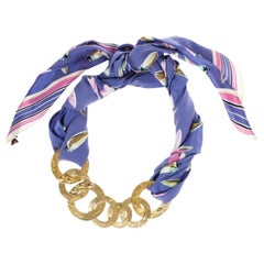 Louis Vuitton Martelé Gold-Tone Silk Necklace